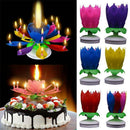 Musical Charming Lotus Flower Rotating Happy Birthday Party Gift Lights Candle J