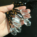 100% Natural Quartz Crystal Pendulum Pendant Necklace Chakra Healing Rock Stone