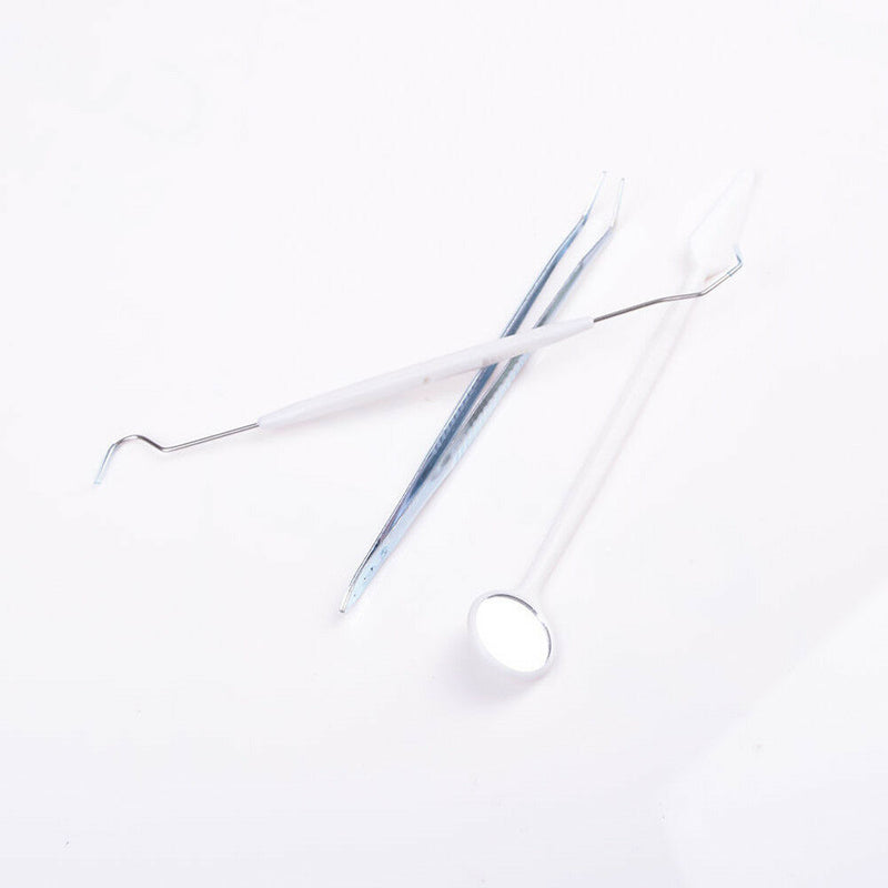 3Pcs Dental Instruments Mouth Mirror Probe Tweezers Tooth Teeth Clean Hygiene