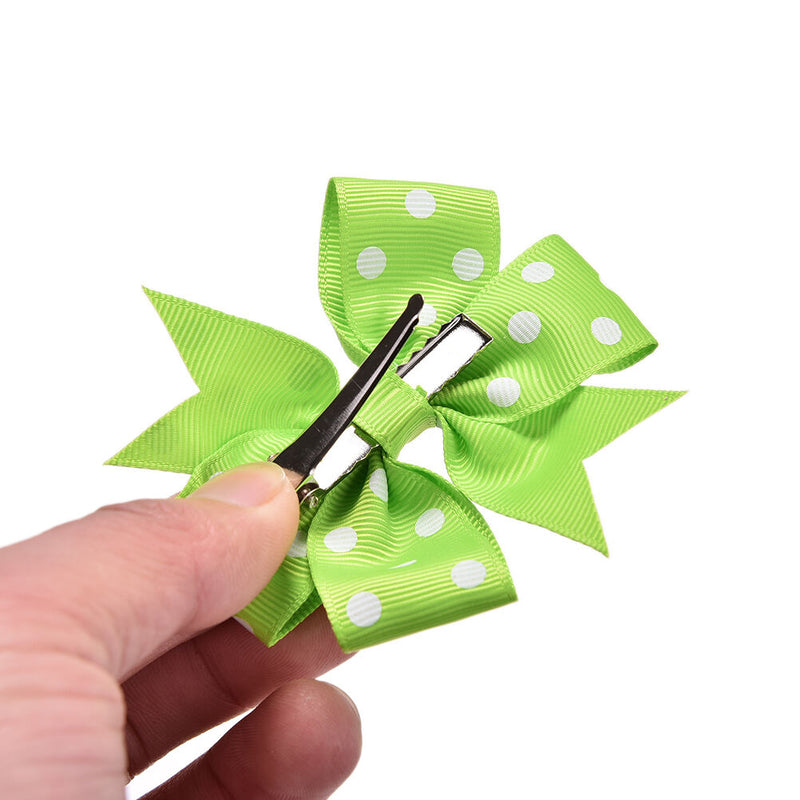 20x Bow Duckbill Clips Dot Bow Knot Girl Hair Band for Kids Hair Accessories3c