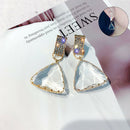 Fashion Women Clear Crystal Triangle Geometric Dangle Stud Earrings JewelryJ Kw