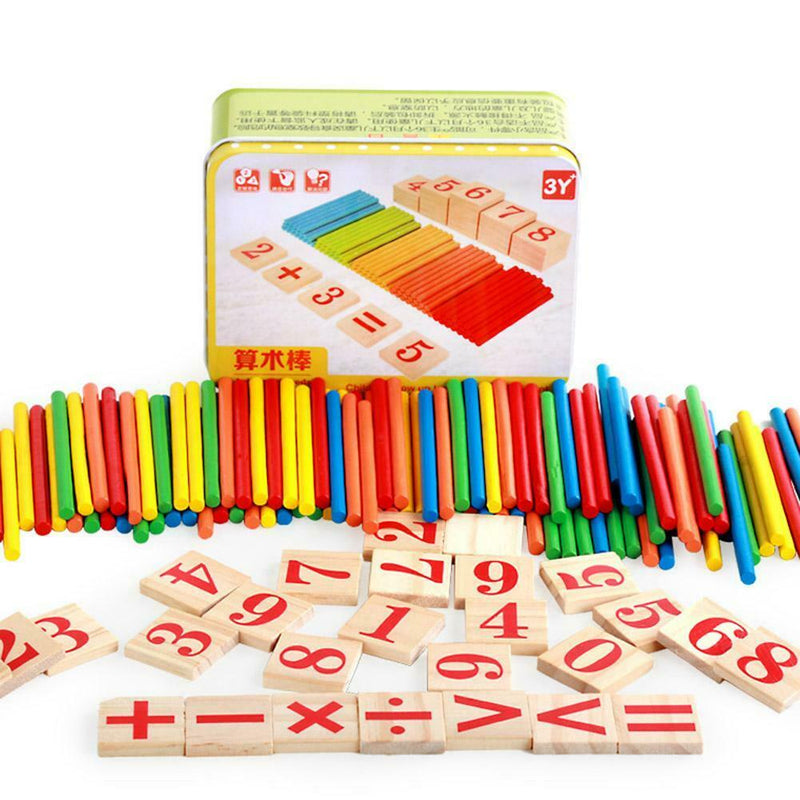 Wooden Toys for Children Mathematics Game Stick Math Numbers Counting Rods