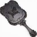 Women Retro Butterfly Hand Held Mirror Makeup Dresser Portable Square  GUT