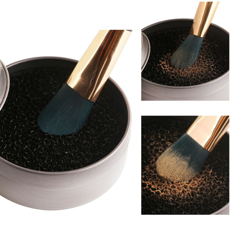 Portable Aluminum Makeup Brush Cleaning Powder Brush Sponge Cleaner Tool A