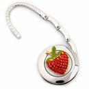 Round Metal Folding Rhinestone Strawberry Handbag Bag Purse Hook Hanger Hol