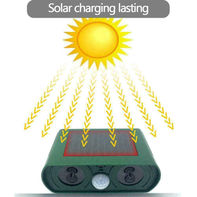 1x Solar Power Ultrasonic Pest Animal Repeller Garden Yard Drive Animal Con U0N9