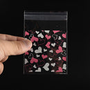 Sweet Heart Pic Pastry Cookie Gifts Self-Adhesive Plastic Cello OPP Valve Bag FT