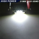 10Pcs 30MM 31MM Festoon LED White Dome Map License Interior Light Bulb 3022 12V