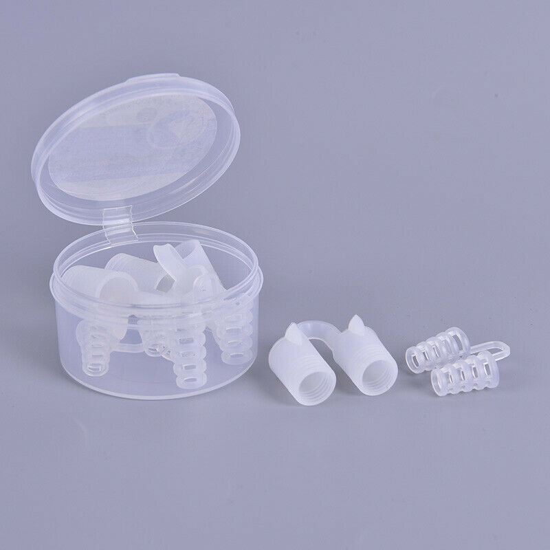 8 Pcs/Box Anti Snore Apnea Slicone Nose Clip Anti-snoring Breathe Aid Stop Sn BX