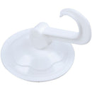 Household Wardrobe White Plastic 7cm Dia Suction Cup Single Hook Wall Hange