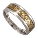 Dragon Scale Dragon Pattern Beveled Edges Celtic Rings Jewelry Wedding Band P9U5