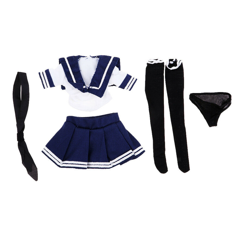 1/6 Scale Blue White JK Uniform Sailor Outfits for 12'' Female Action Figures