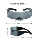 Women Mens Futuristic Visor Sunglasses Robotic Shield Shades Eyewear Gray