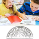 Plastic Protractor 180 Degrees Clear Student Math Set Measurment New