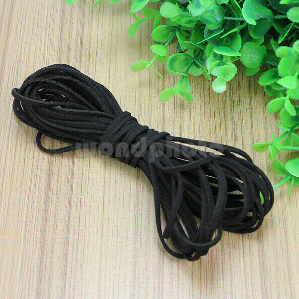 1 Roll Durable Black Suede Leather Cord String 2mm for Bracelet Neckla NAH