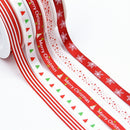 5 x 5 Meters of Styles 3/8" Christmas Grosgrain Fabric Satin Ribbon Set For Gift