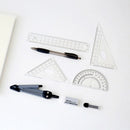 School Tools Precision Geometry Set, Compass and Protractor Set For High 8 Pcs