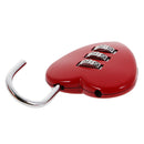 3x Love Heart Combination Lock Travel Luggage Small Padlock Key Suitcase Red