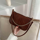 Crocodile Leather Women Handbags Shoulder Ladies Totes Bags (Chain Coffee)