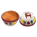 100 PCS Grease-proof Cake Cup Paper Tree Reindeer Baking Muffle Cupcake ALS8