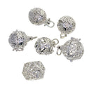 6pcs Mixed Filigree Cage Locket Pendant Necklace Findings