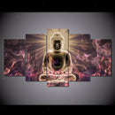 Modern Canvas Wall Art of Buddha Light for your Living Room -5 Panel Size L