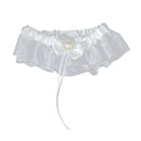 Prom Sexy Bridal Rhinestone With Bow Wedding Garter Satin Toss -Ivory