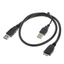 USB 3.0 A Male To Micro USB 3.0 Y Cable For Mobile HDD 0.5M Extension Line