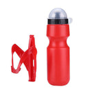 650ml Outdoor Cycling Bicycle Water Bottle w/ Kettle Holder (Red + Red)
