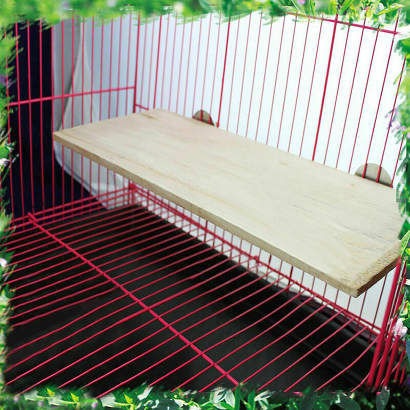 Parrot Pet Bird Wooden Hanging Stand Perch Platform Toys 13x28cm ,w/ G7P0