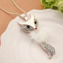 Women Sweater Necklace Diamond Long Chain Owl Fox Pendant. AU Kit Z9J4