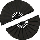 2 Pieces Large Folding Fan Nylon Cloth Handheld Folding Fan Chinese Kung Fu G3B2