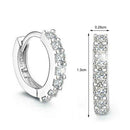 1/4 Ct Round Cut  Fashion Diamond Single Row Hoop Huggie Earrings