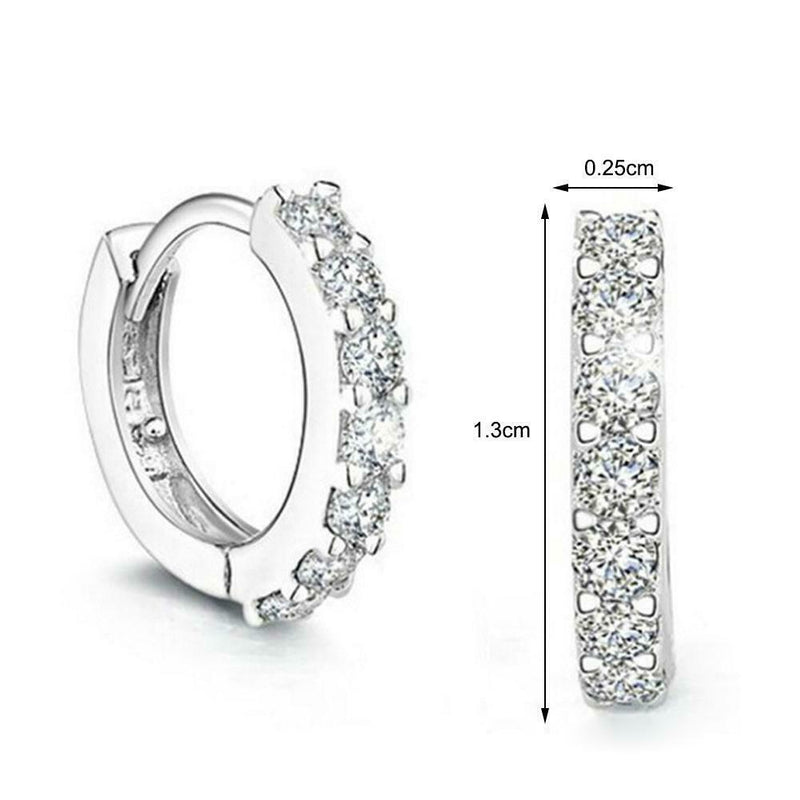 1/4 Ct Round Cut  Fashion Diamond Single Row Hoop Huggie Earrings