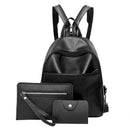 3pcs/Set Women Backpack Teenager Girls PU Shoulder Bag Handbag Small Purse