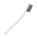 18cm Long White Plastic Handle Stainless Steel Wire Clean Brush 10 Pcs
