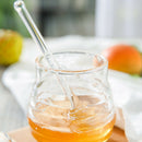 Clear Honey Jar with Dipper and Lid Glass Beehive Honey Pot for Home Kitchen