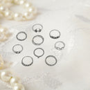 9pcs Boho Women Star Angle Charm Knuckle Ring for Women Street Jewelry Gift