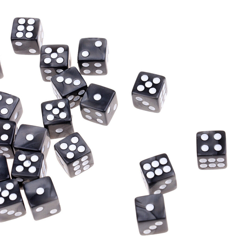 50X 12mm 6 Sided D6 Dice Bundle For  Accessory Gray