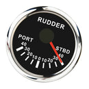 Marine Boat 52mm 2" Display Hull Azimuth and Rudder Angle Meter Black Dial