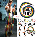 Resistance bands set (11 pieces), at home full-body trainer fitness bands set