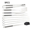 9pcs BBQ Barbecue Tool Set Stainless Steel Grill Grilling Accessory Wit MYZ