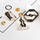 3PCS Enamel Magic Gesture Book Fire Witch Brooch Pin Jacket Shirt Badge J TEU