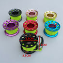 Alloy Scuba Diving Finger Reel Spool with Bolt Snap&10m Fiber Line gray