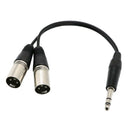 2x 1/4" 6.35mm to 2 Dual XLR Male Cable for Mic Mixer Amplifier Sound Card