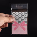100X Flower Lace Pastry Cookie DIY Gifts Self-Adhesive Plastic Cellophane Bag Dz