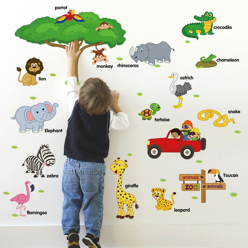 Children's early education stickers animal English REMOVABLE STICKE_