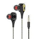 Wired Earphone Universal 3.5mm Bass Earbuds In-Ear Earphones w/Mic (Black) A