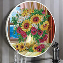 Sunflower Mural Pink Tassels Special Shape DIY Diamond Painting Home Decor