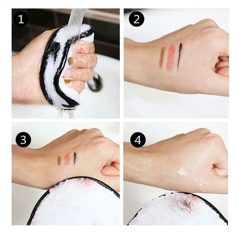 Washable Reusable Make Up Remover Wipe Pad Face Cleansing Puff (Brown)